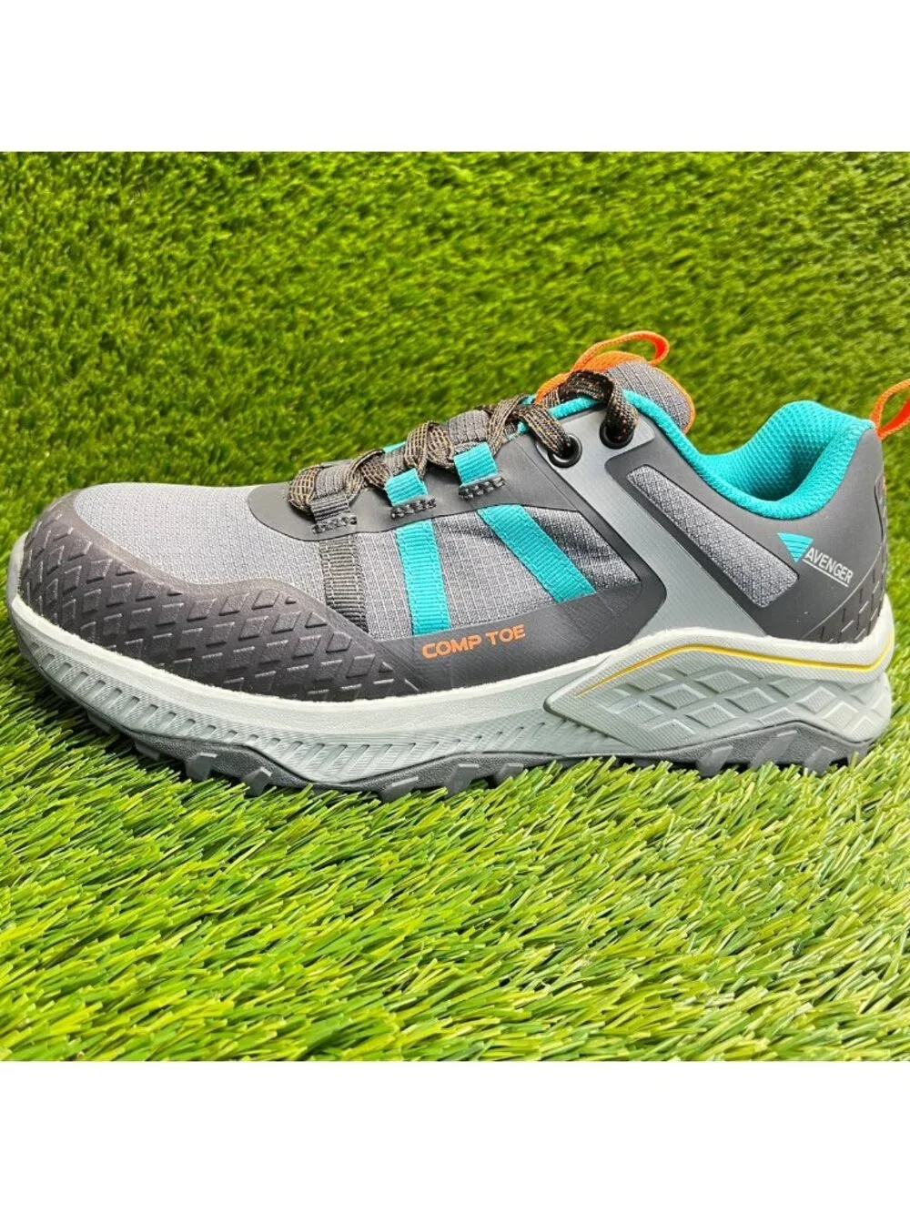Avenger Aero Trail Womens Size 7.5D Gray Blue Composite Toe Safety Work Shoes